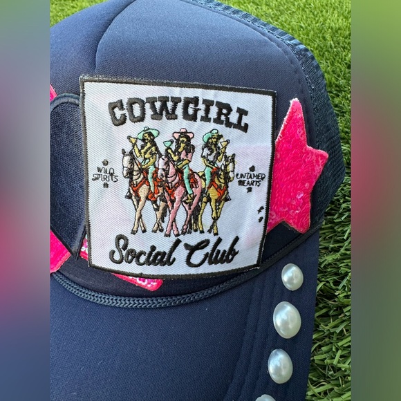 NEW!! Pearled Cowgirl Social Club Trucker Hat - Picture 3 of 5